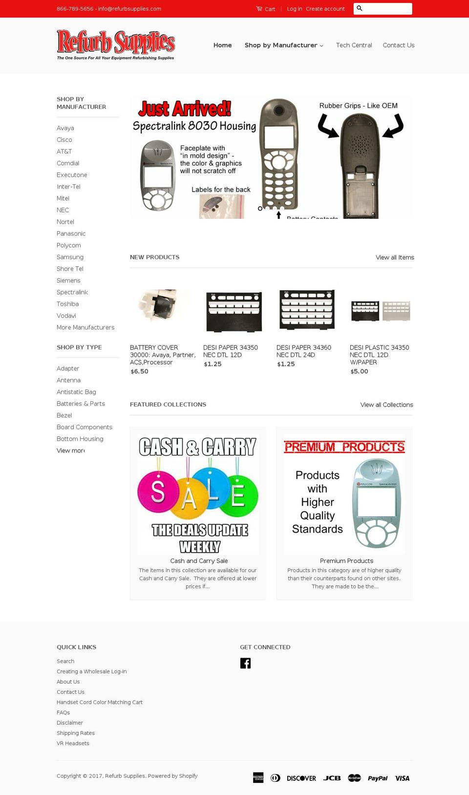 classic Shopify theme site example refurbsupplies.com