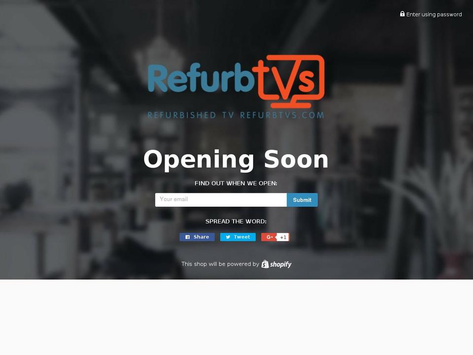 refurbtvs.com shopify website screenshot