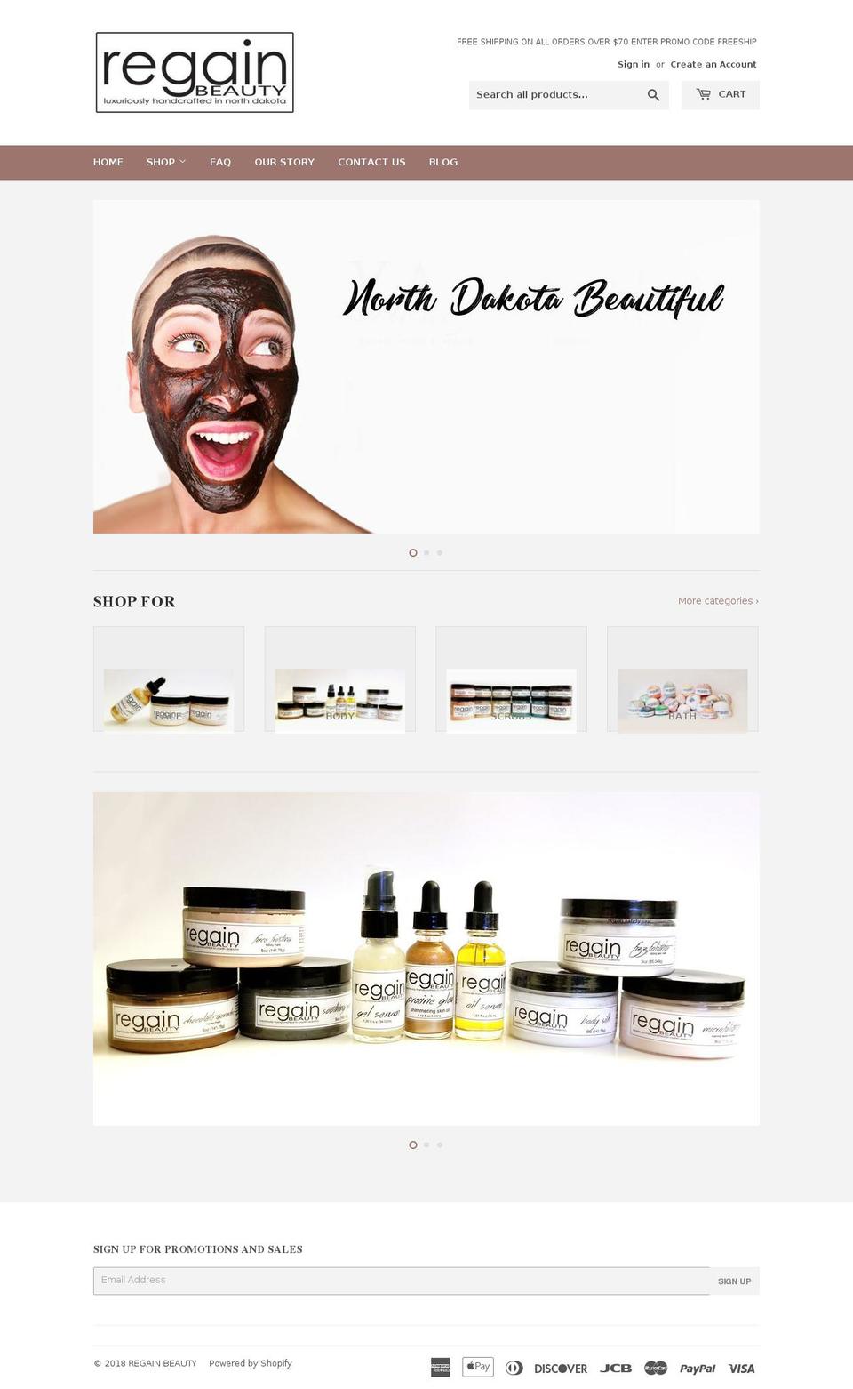 regainbeauty.com — Shopify storefront screenshot