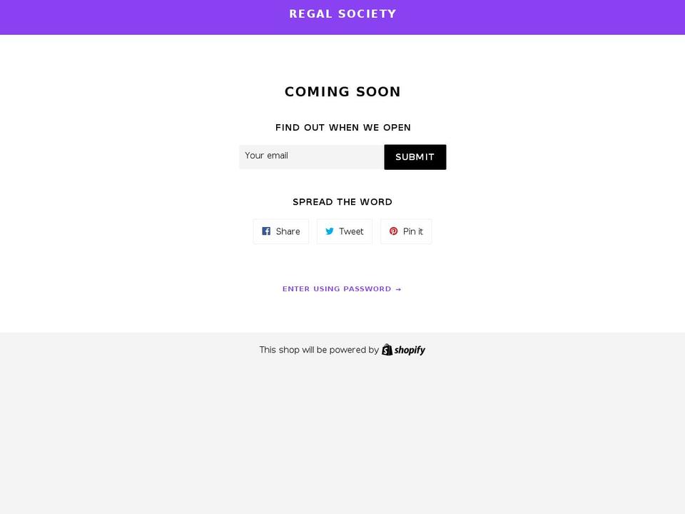 regal-society.com — Shopify storefront screenshot