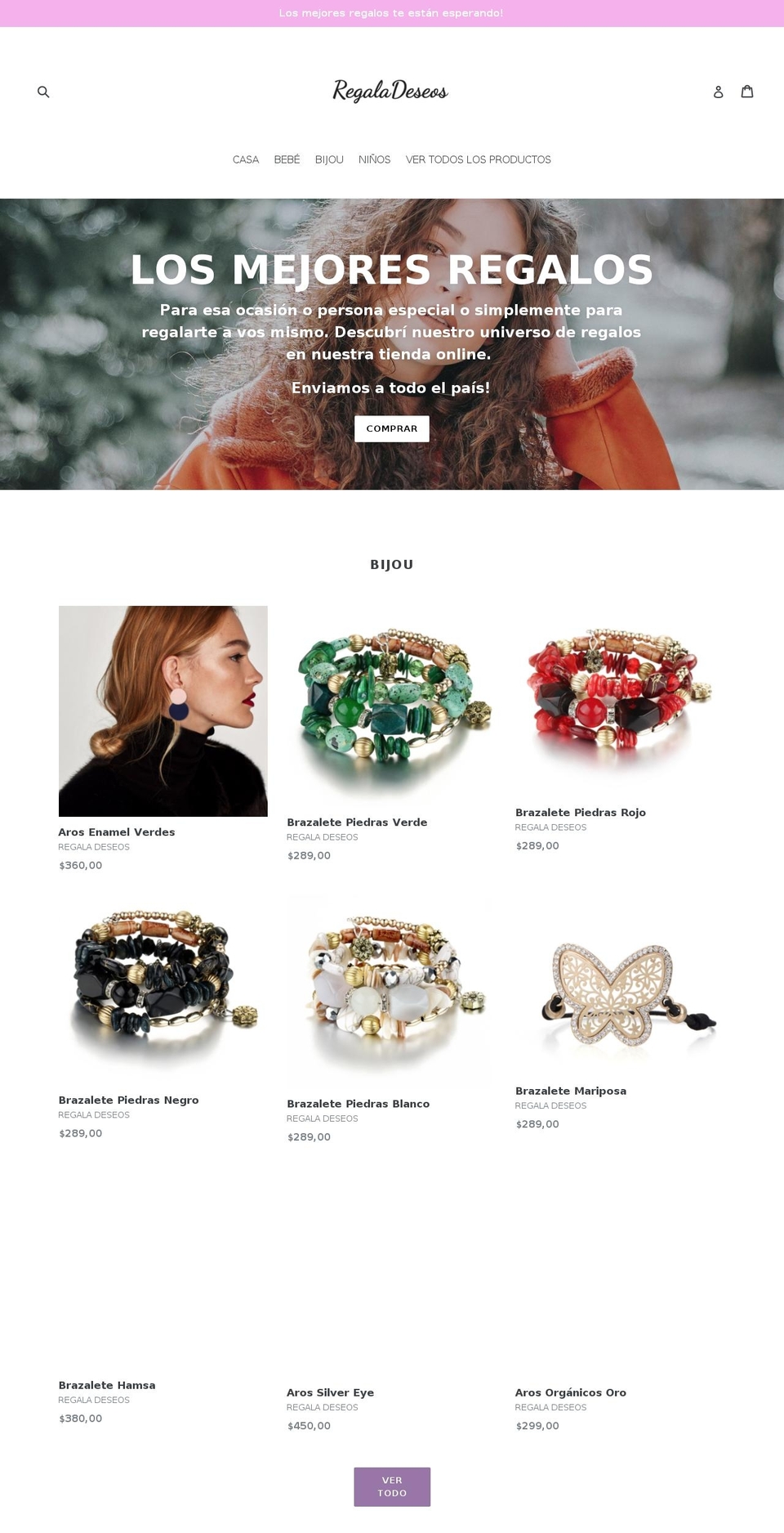 regaladeseos.com — Shopify storefront screenshot