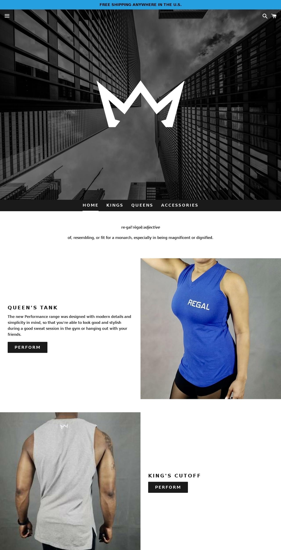 regalathleticsbrand.com shopify website screenshot