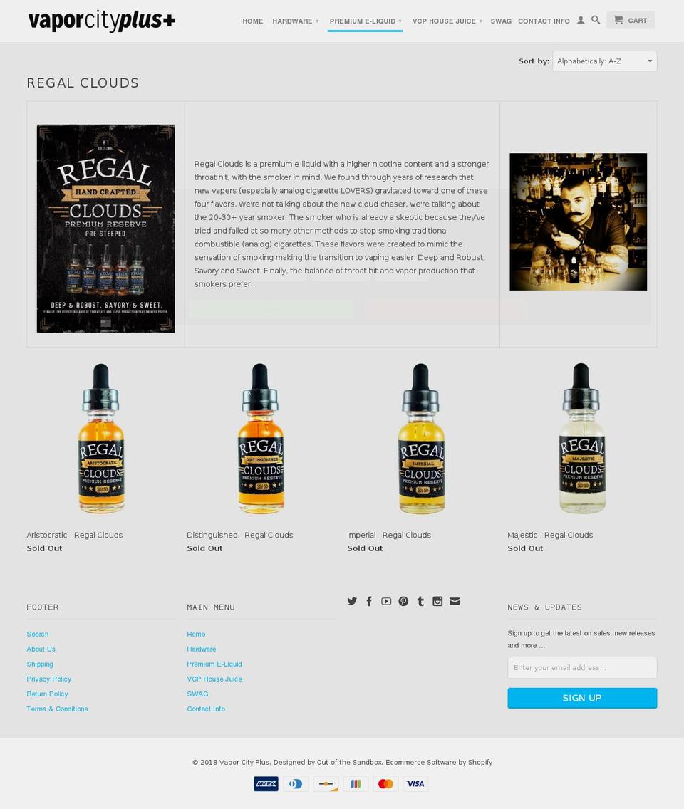 regalclouds.com — Shopify storefront screenshot