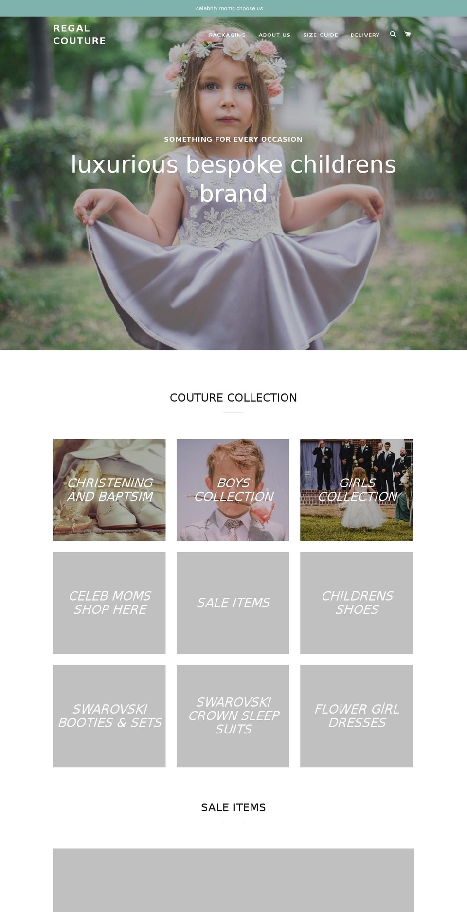 regalcouture.com shopify website screenshot