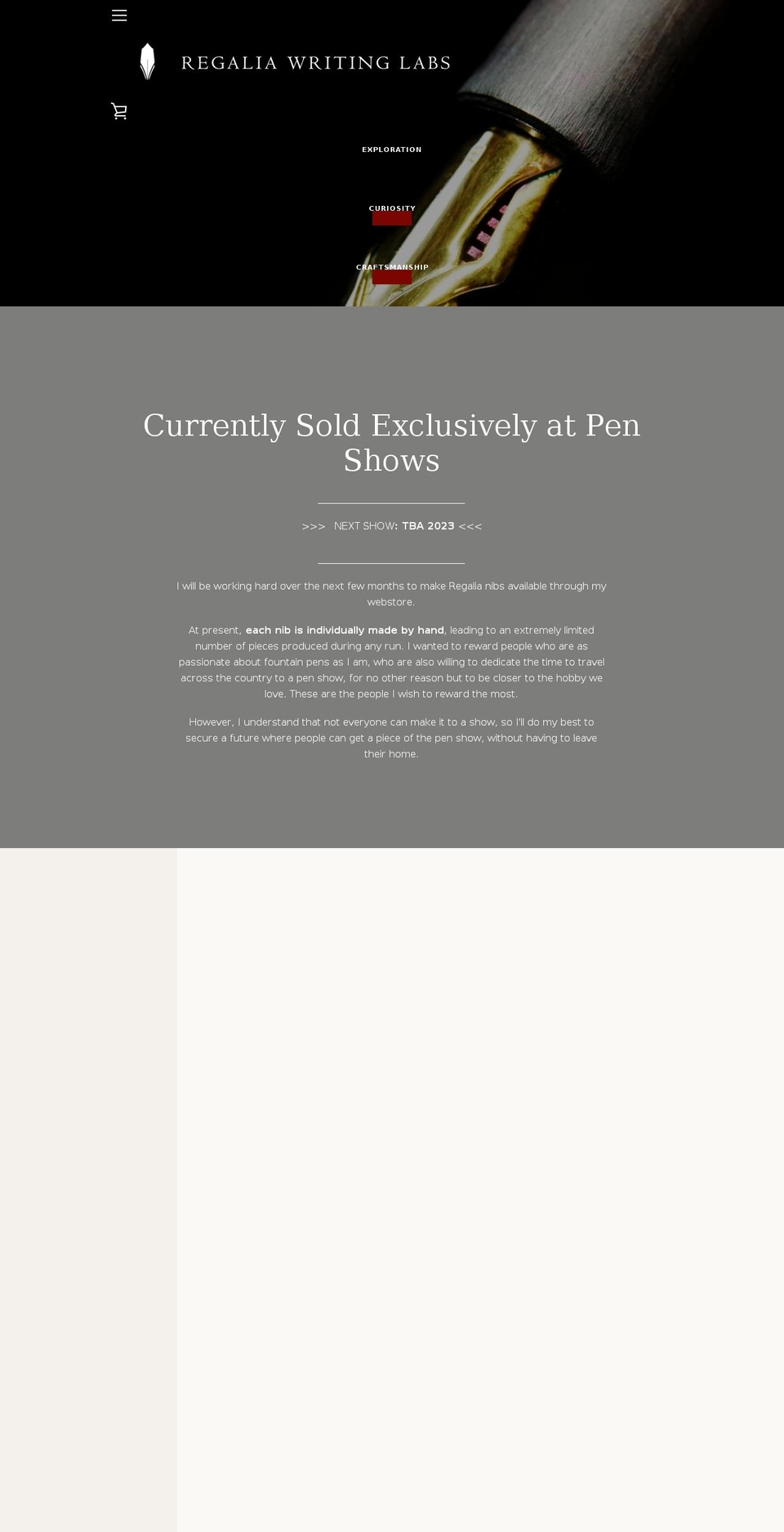 regaliawritinglabs.com — Shopify storefront screenshot