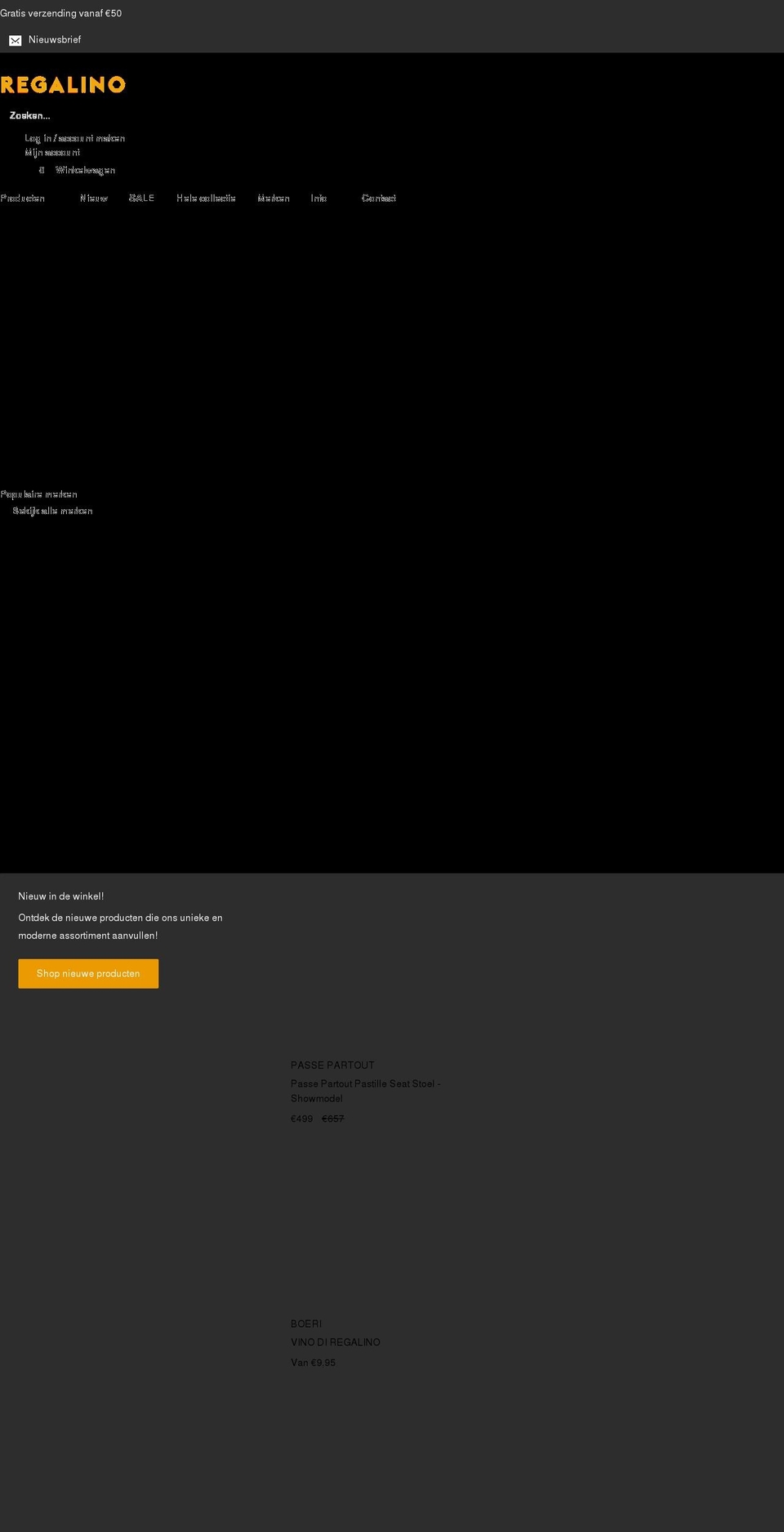 regalino.nl shopify website screenshot