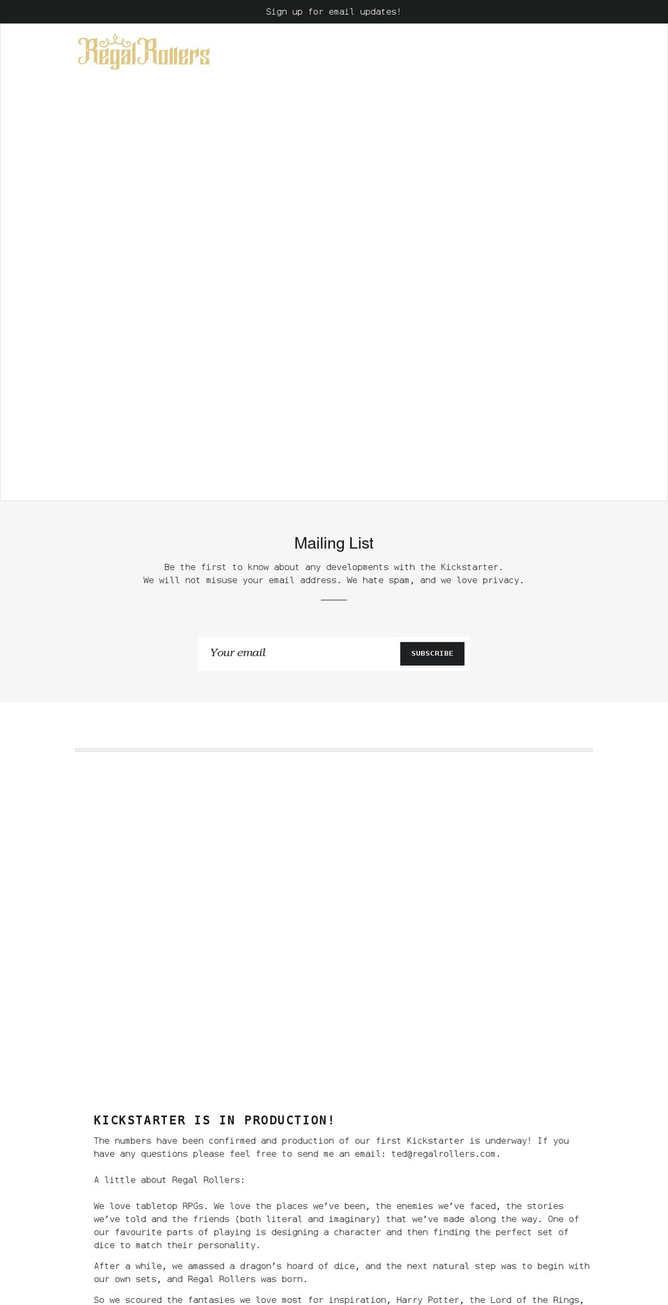 regalrollers.com shopify website screenshot