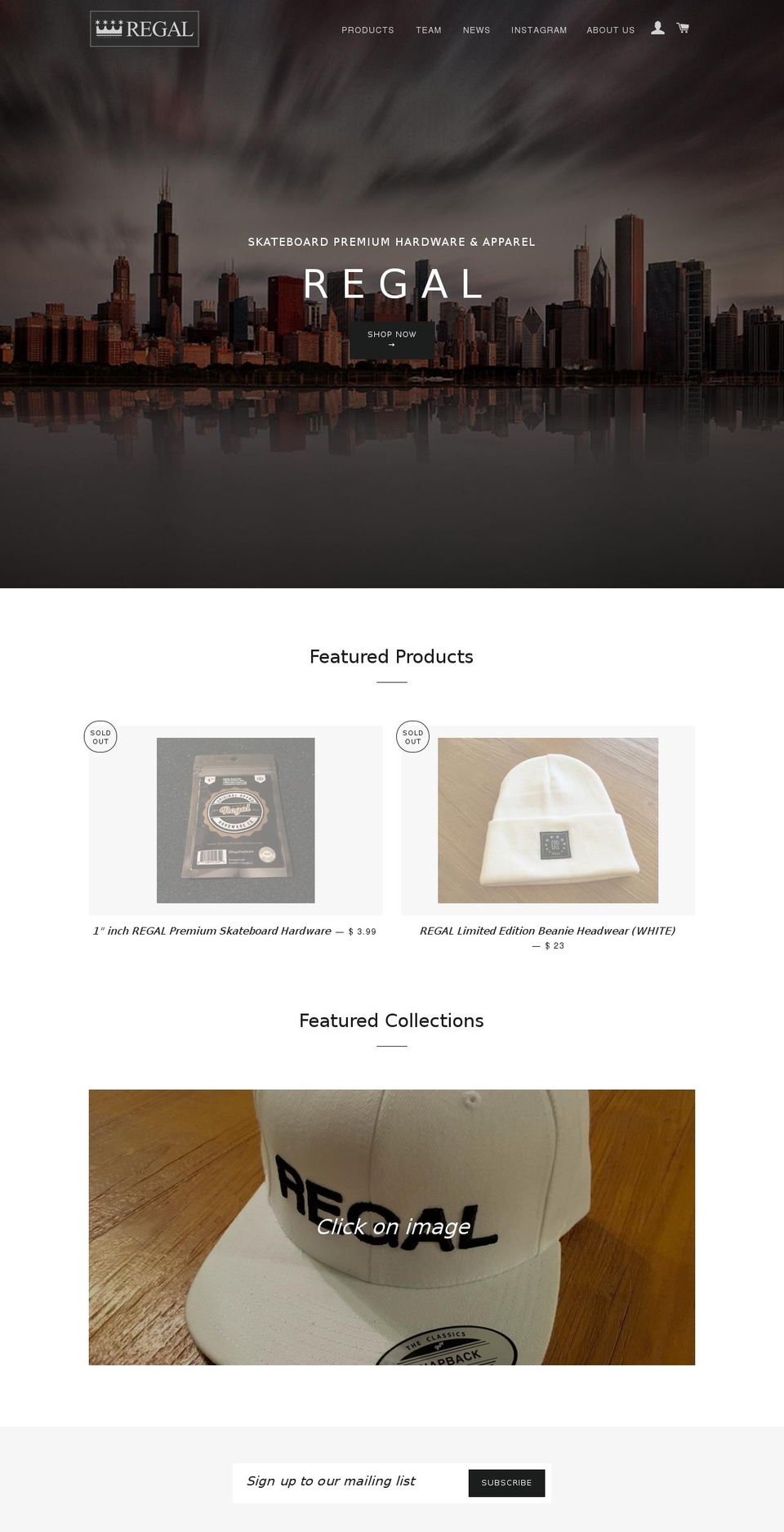 Regal Shopify theme site example regalskateco.com