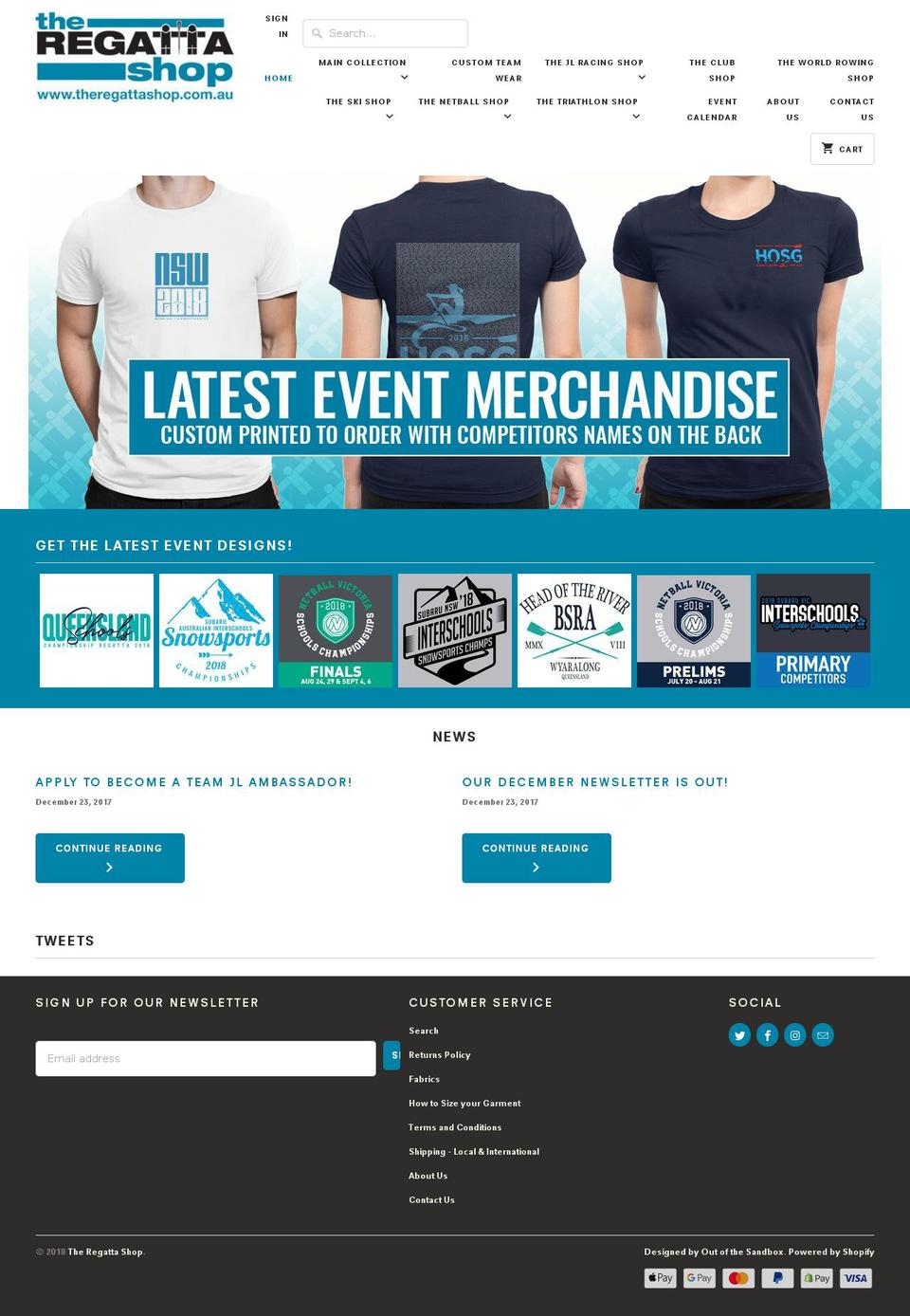 regattashop.com.au shopify website screenshot