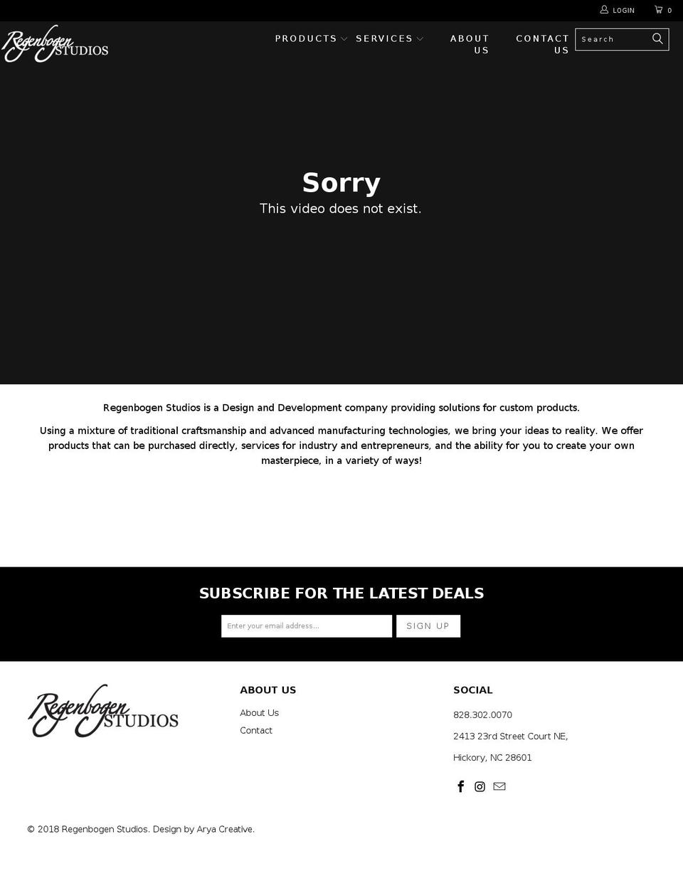 regenbogenstudios.com — Shopify storefront screenshot