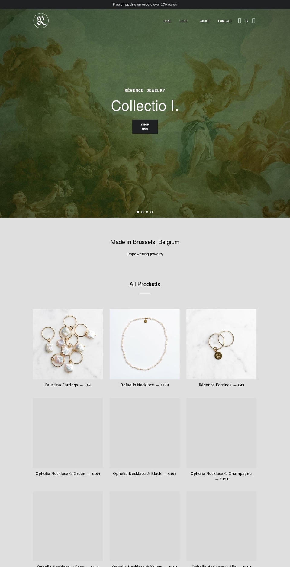 regence.jewelry shopify website screenshot