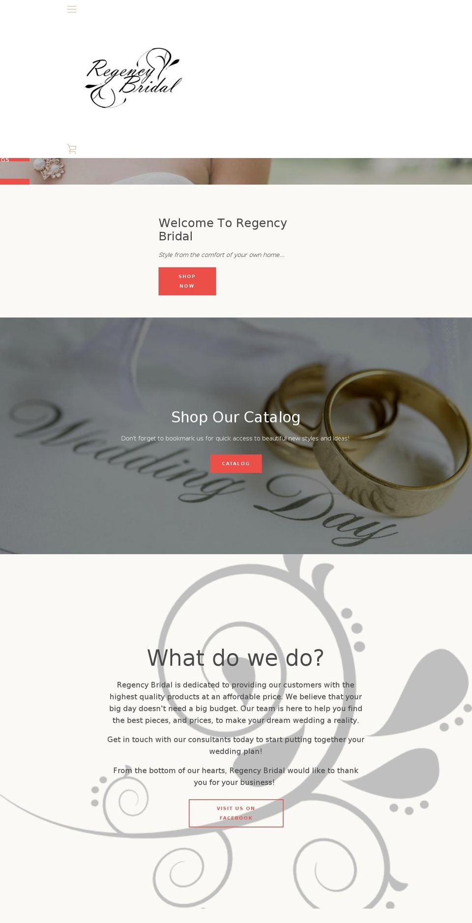 regencybridal.com — Shopify storefront screenshot