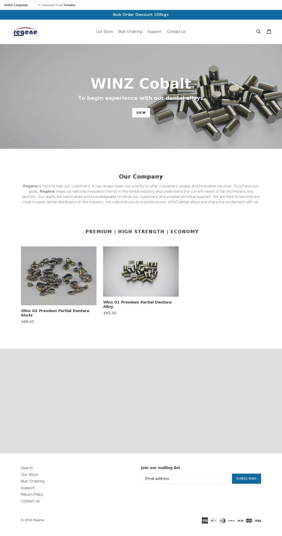 regenedental.com shopify website screenshot