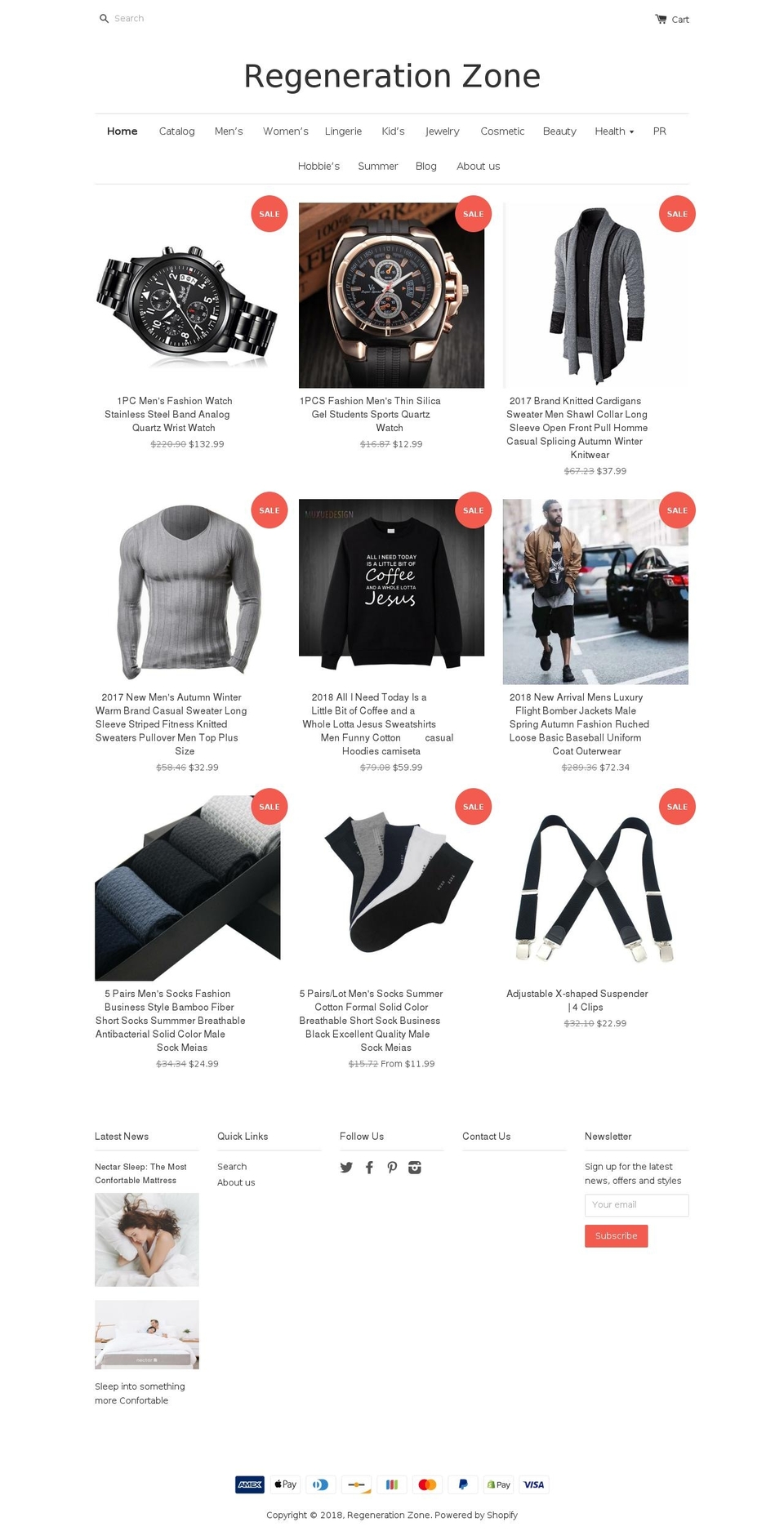 regeneration-zone.com — Shopify storefront screenshot