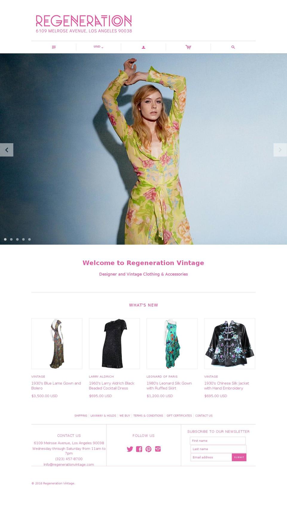 regenerationvintage.com shopify website screenshot