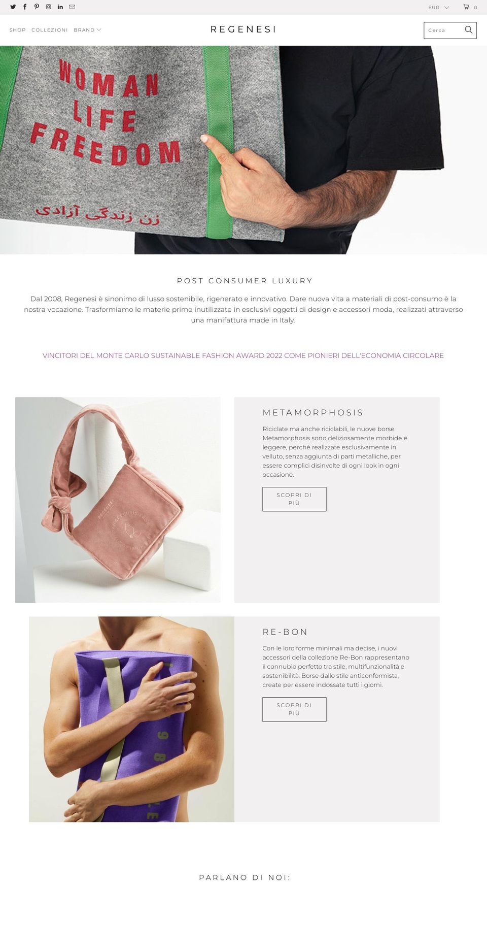 regenesi.it shopify website screenshot