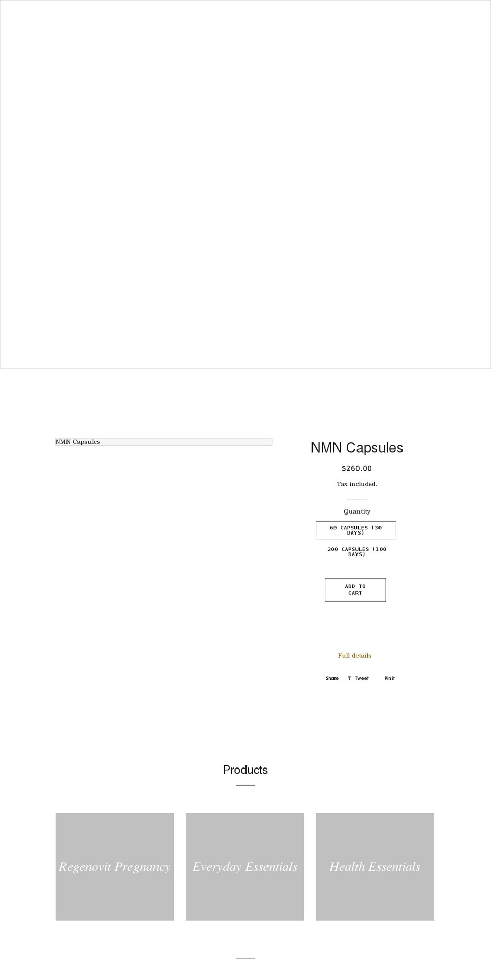 regenovit.com shopify website screenshot