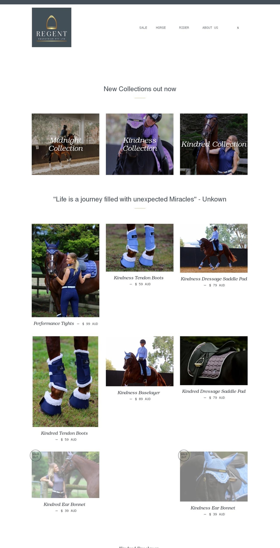 regentequestrian.com shopify website screenshot