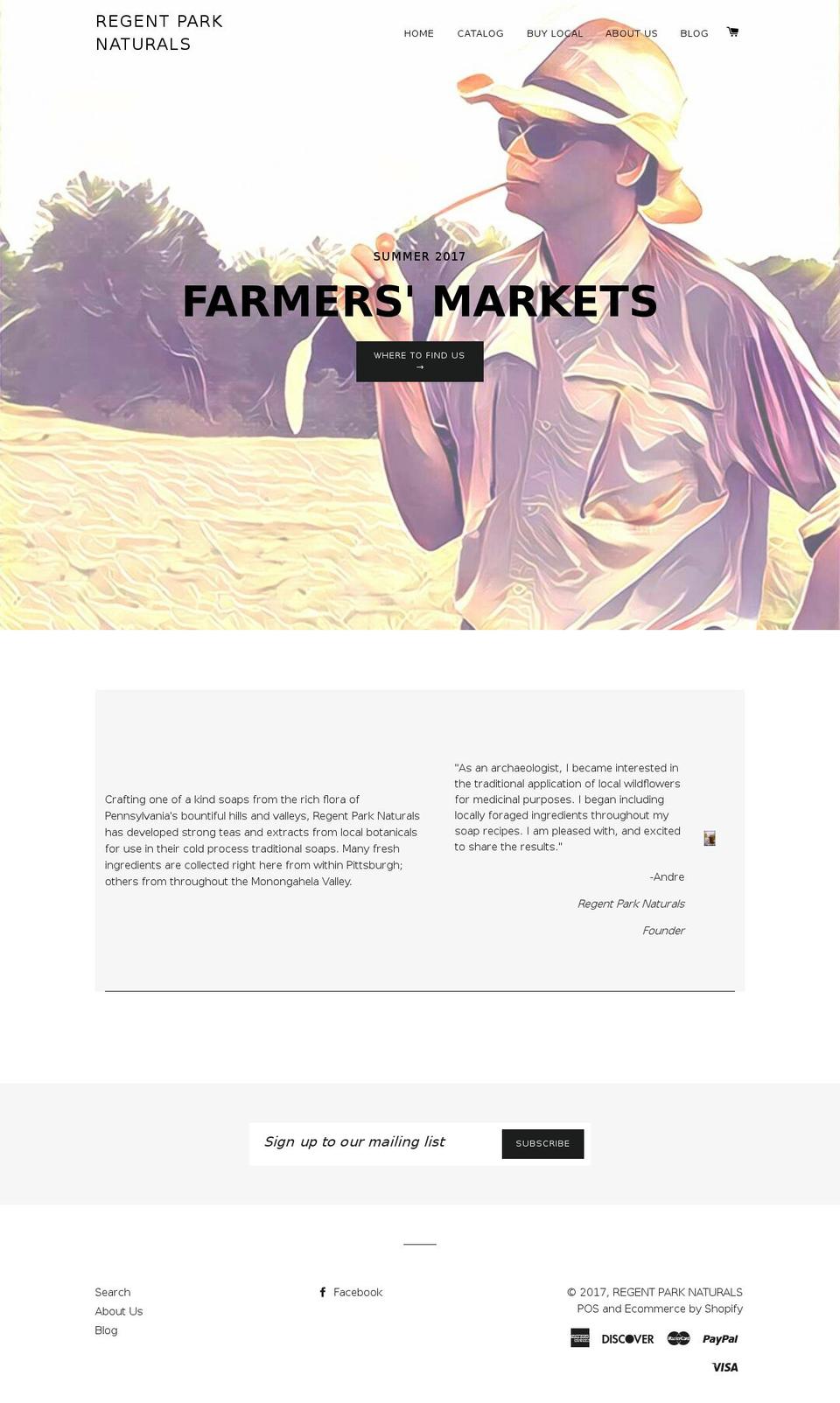 regentparknaturals.com shopify website screenshot