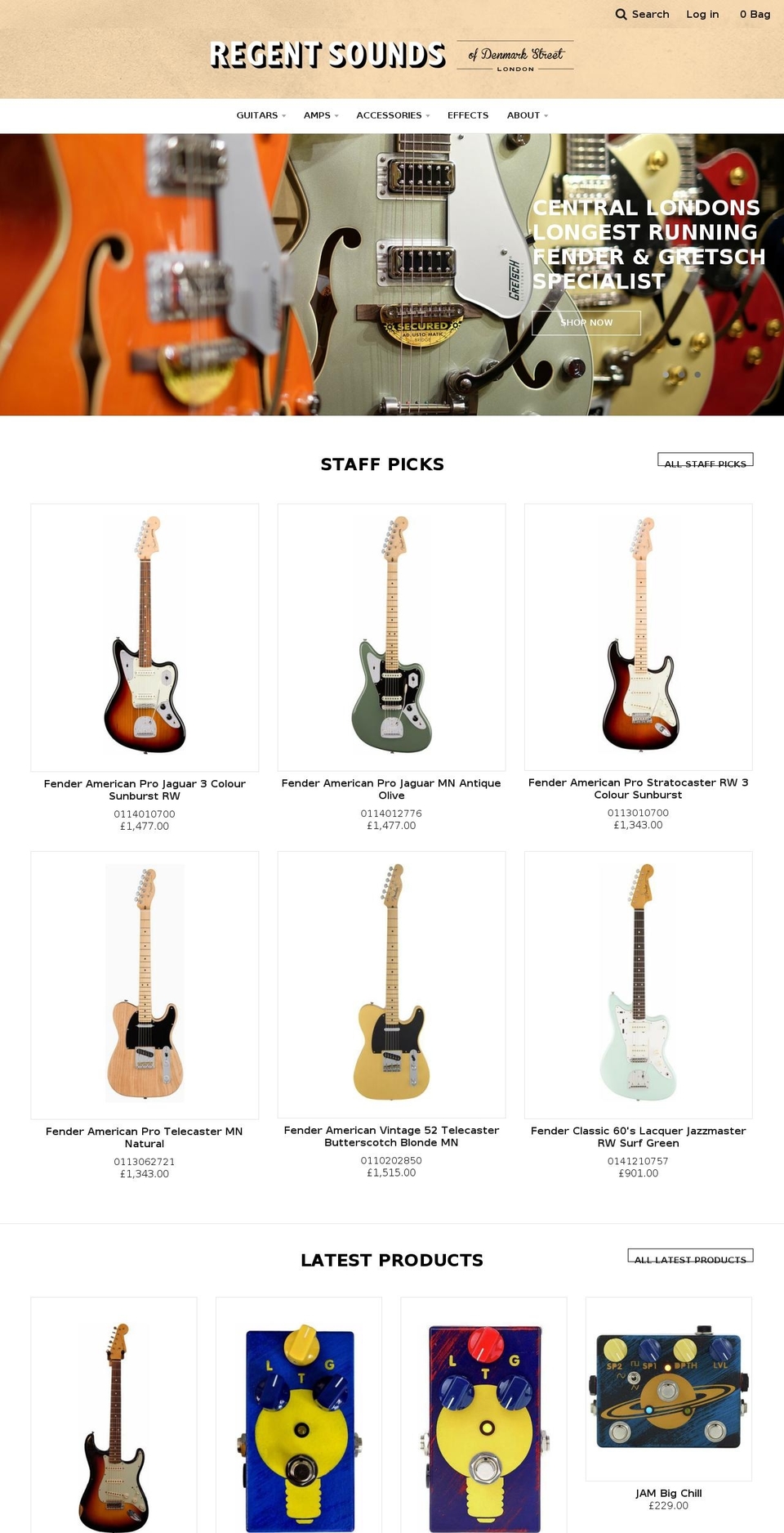 regentsounds.com shopify website screenshot