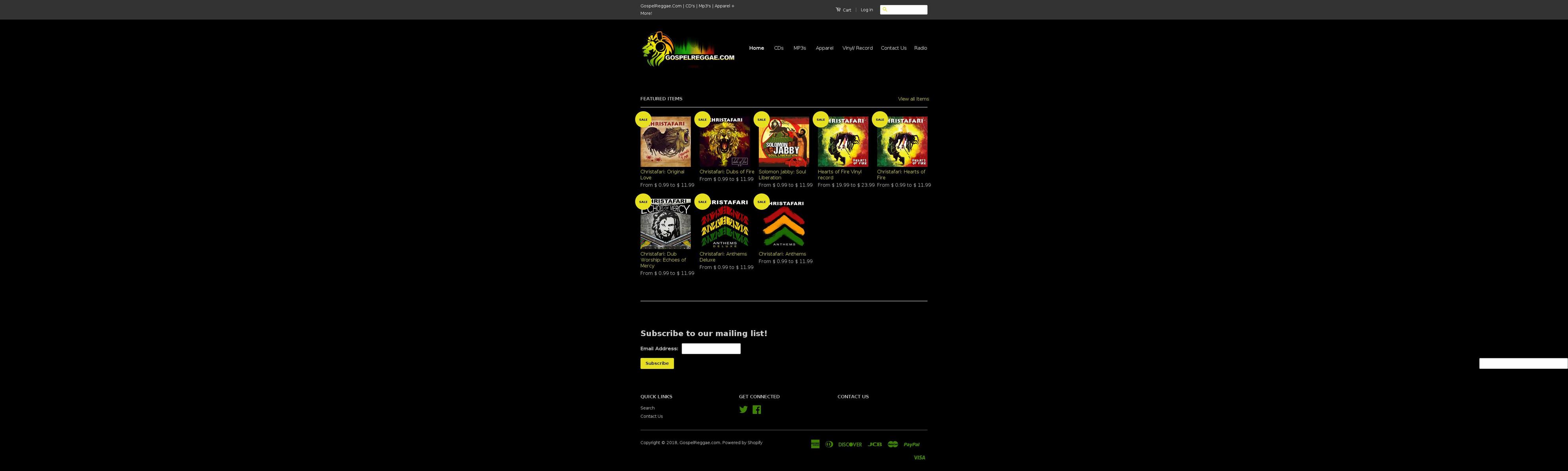 GospelReggae One Shopify theme site example reggaeredemption.com