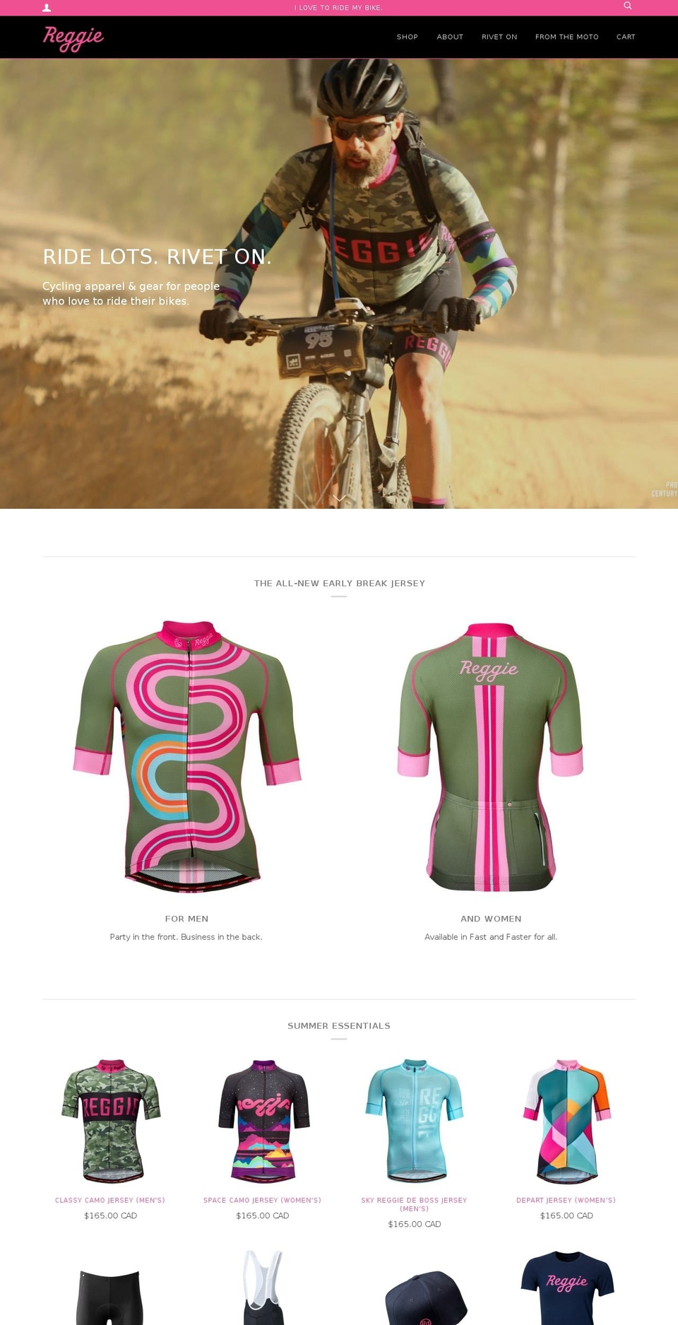 reggie.bike shopify website screenshot