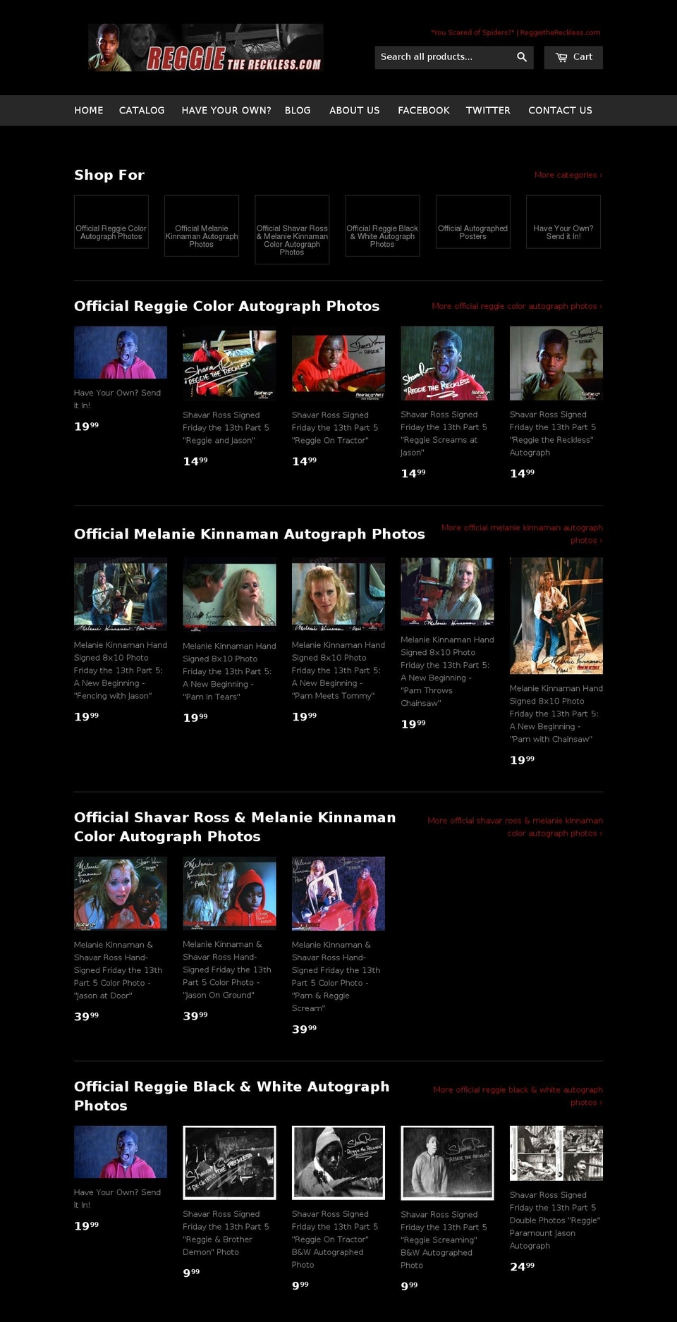 reggiethereckless.com shopify website screenshot