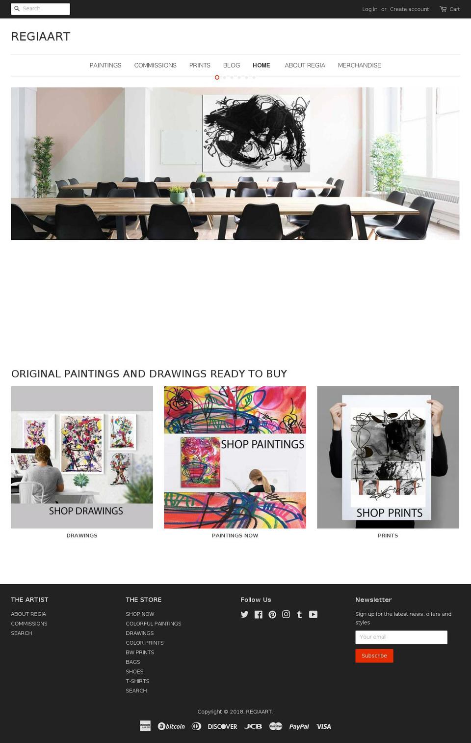 regiaart.com — Shopify storefront screenshot