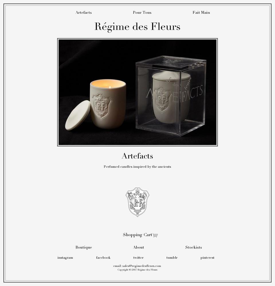 regimedesfleurs.com shopify website screenshot