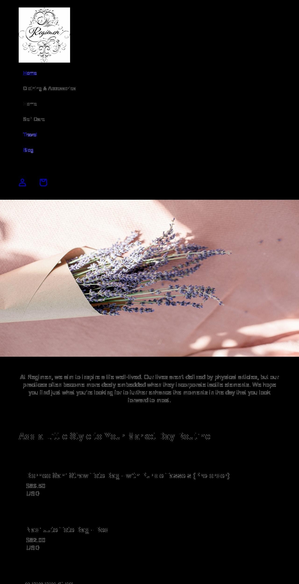 regimen.shop shopify website screenshot