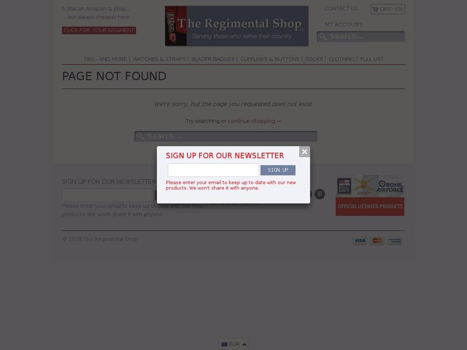 regimentalsocks.com — Shopify storefront screenshot