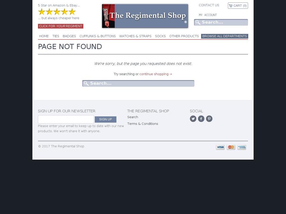 regimentaltie.com shopify website screenshot