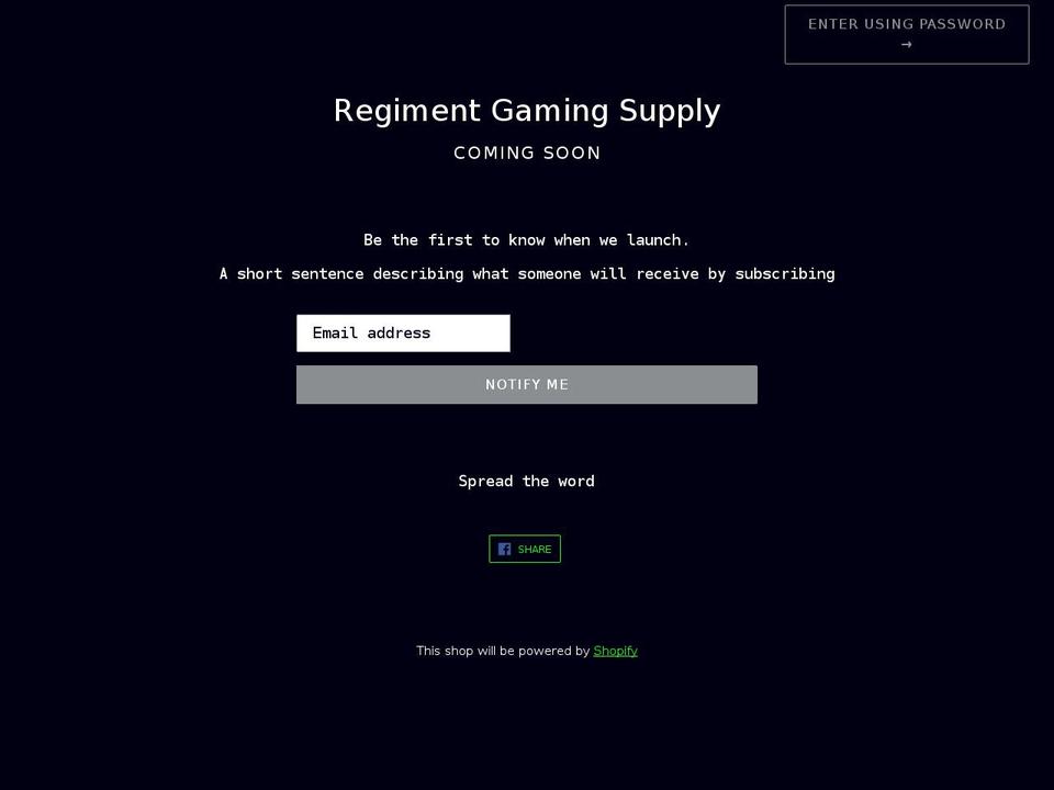 regimentgs.com shopify website screenshot