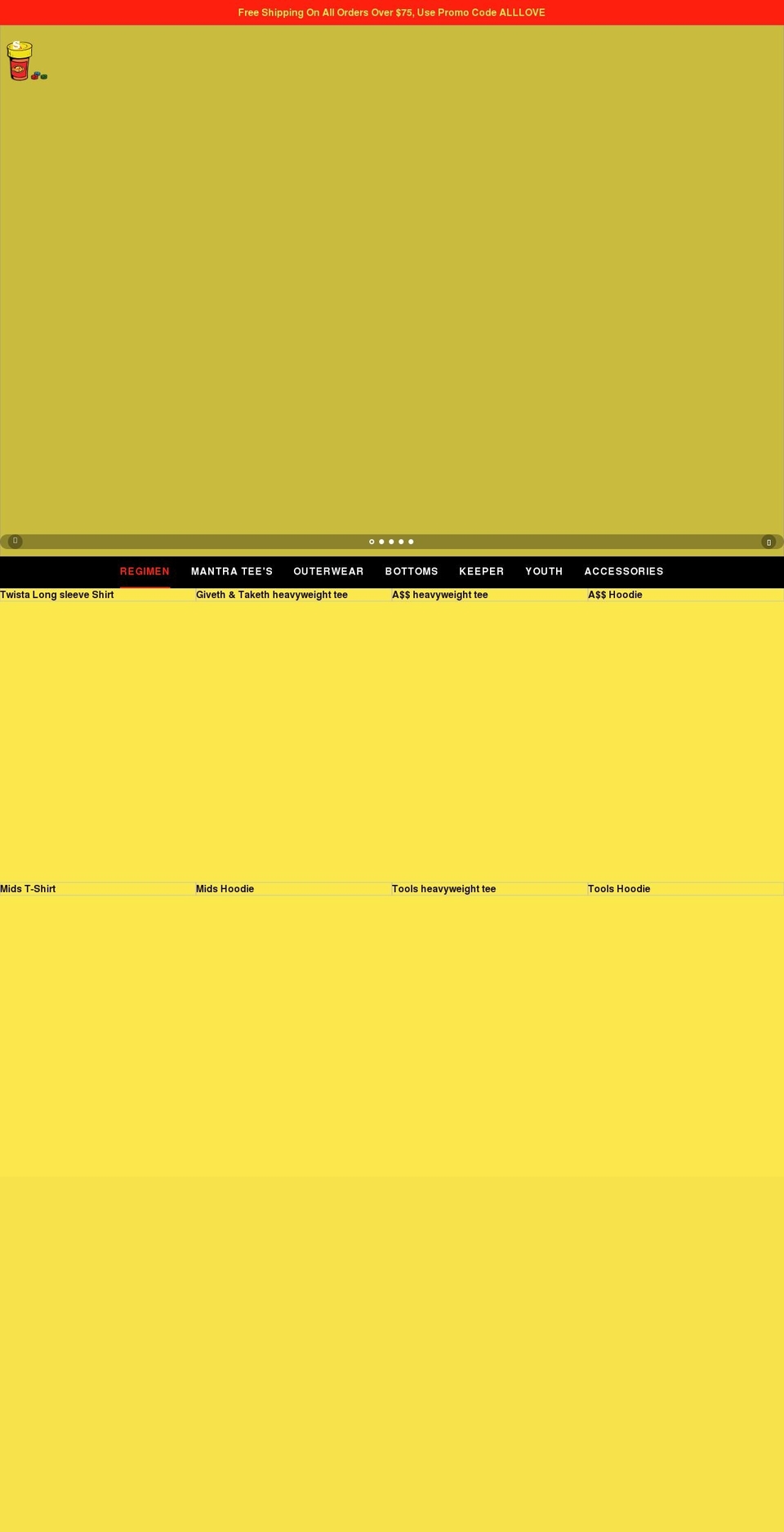 regimenworldwide.com shopify website screenshot