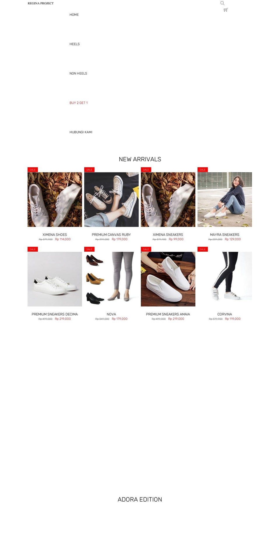 reginaproject.com — Shopify storefront screenshot