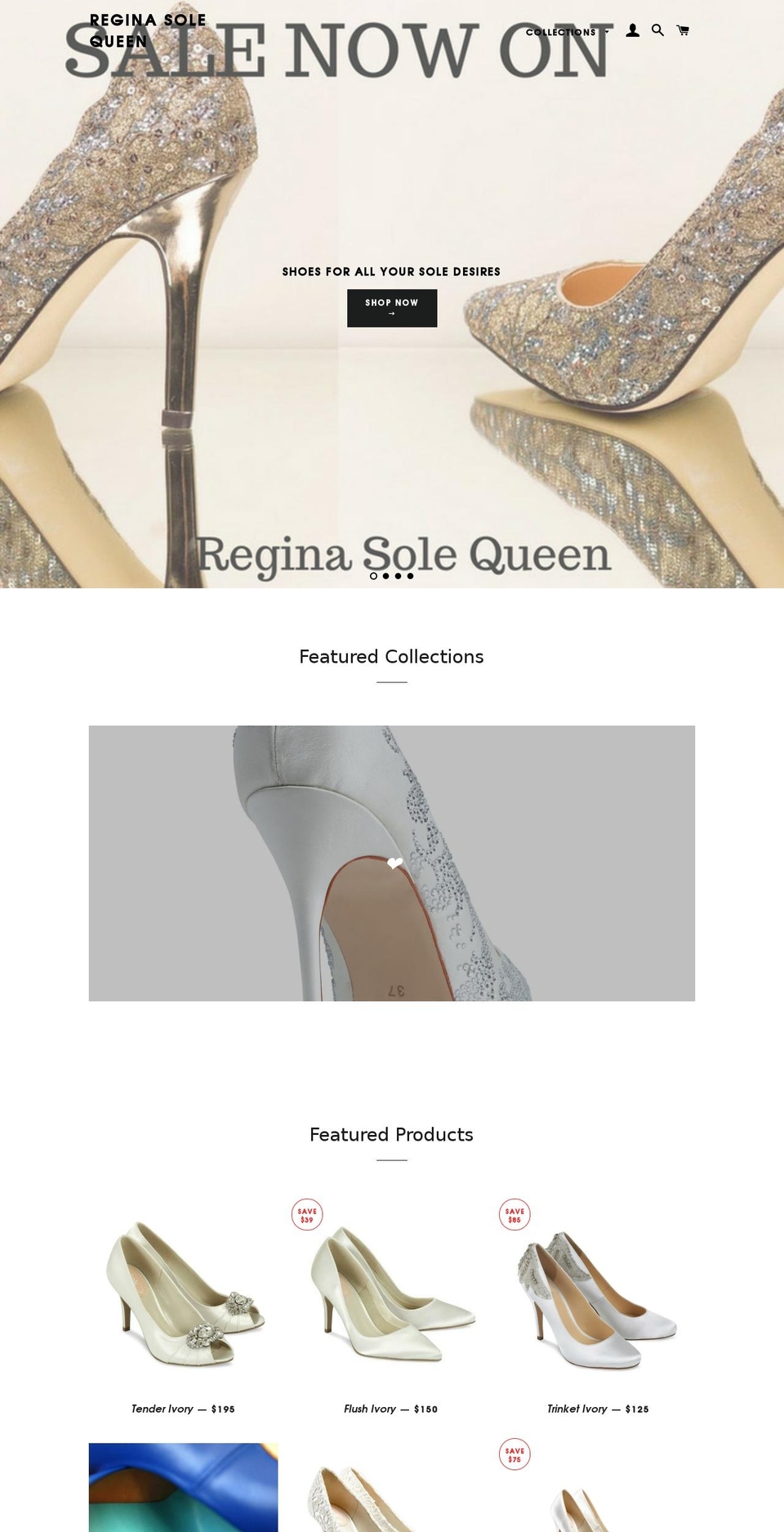 reginasolequeen.com shopify website screenshot
