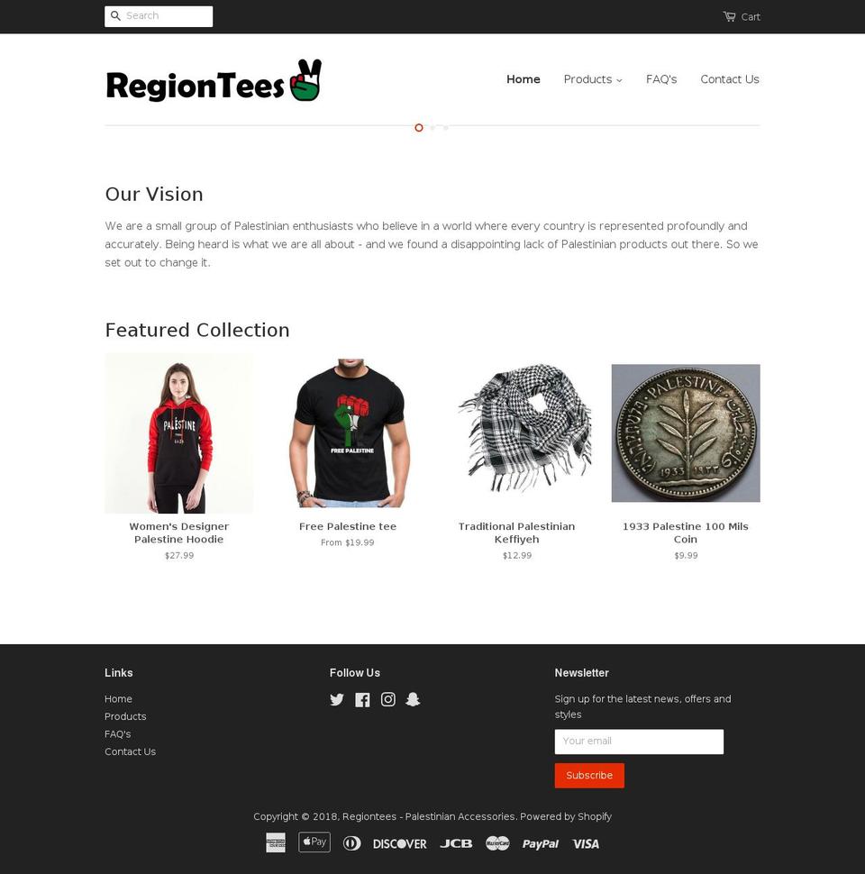 regiontees.com — Shopify storefront screenshot