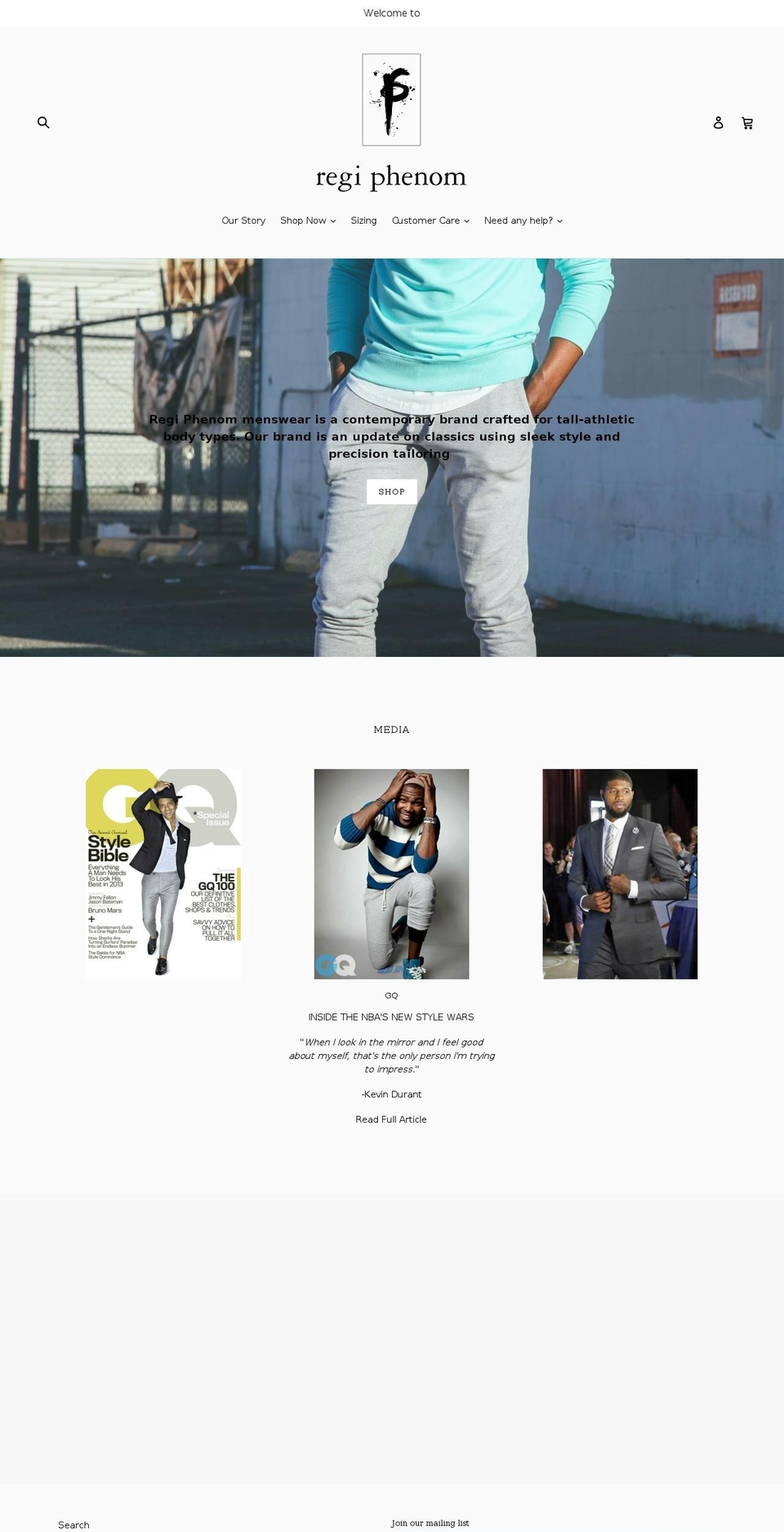 regiphenom.com — Shopify storefront screenshot