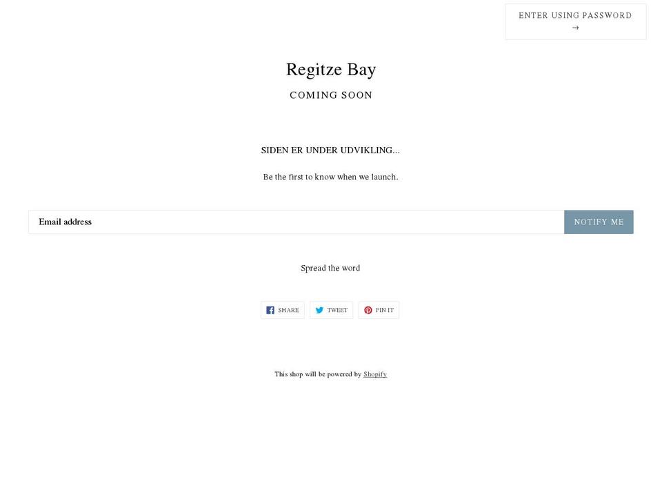 regitzebay.com — Shopify storefront screenshot
