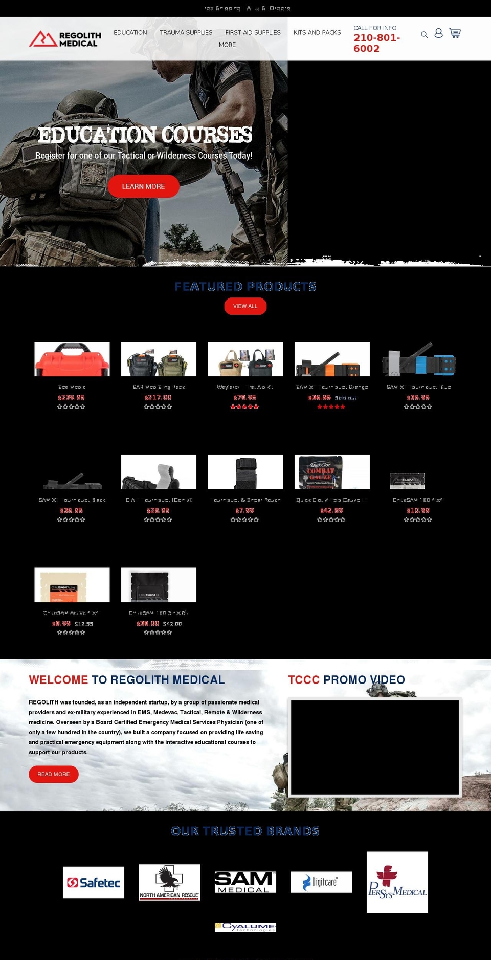 regolithmedical.com — Shopify storefront screenshot