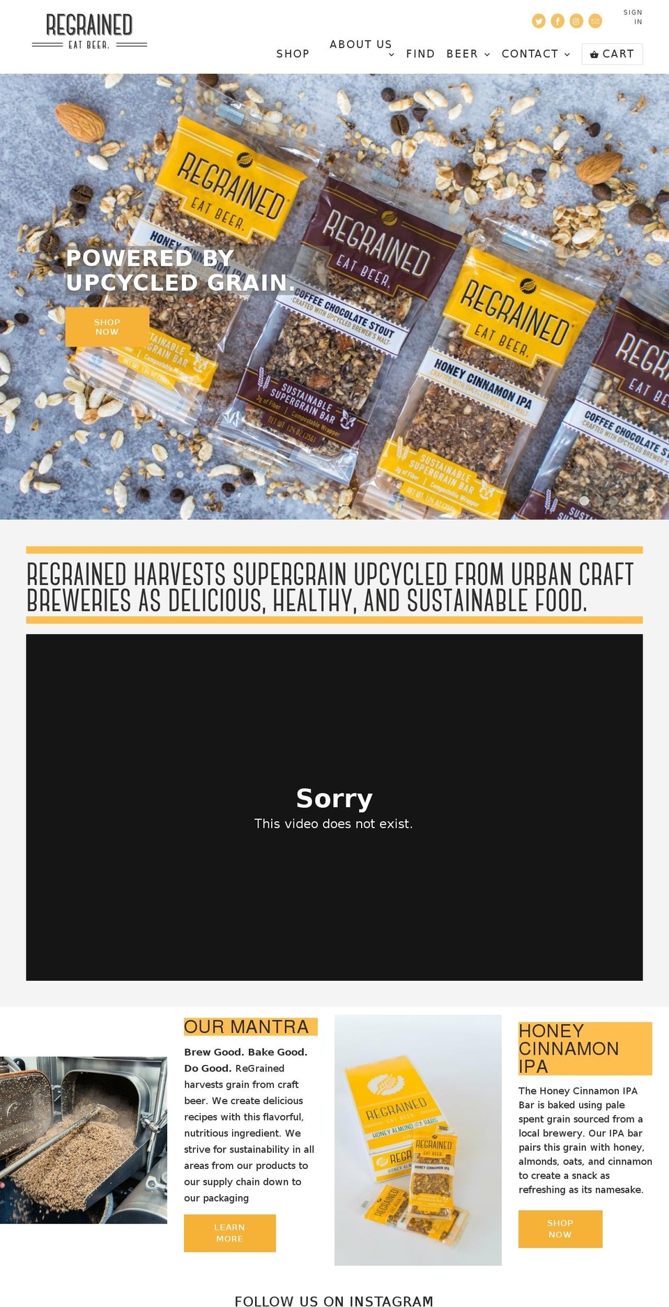 regrained.com shopify website screenshot