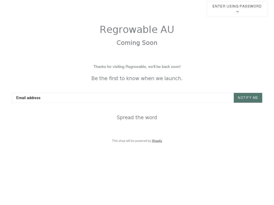 regrowable.com shopify website screenshot