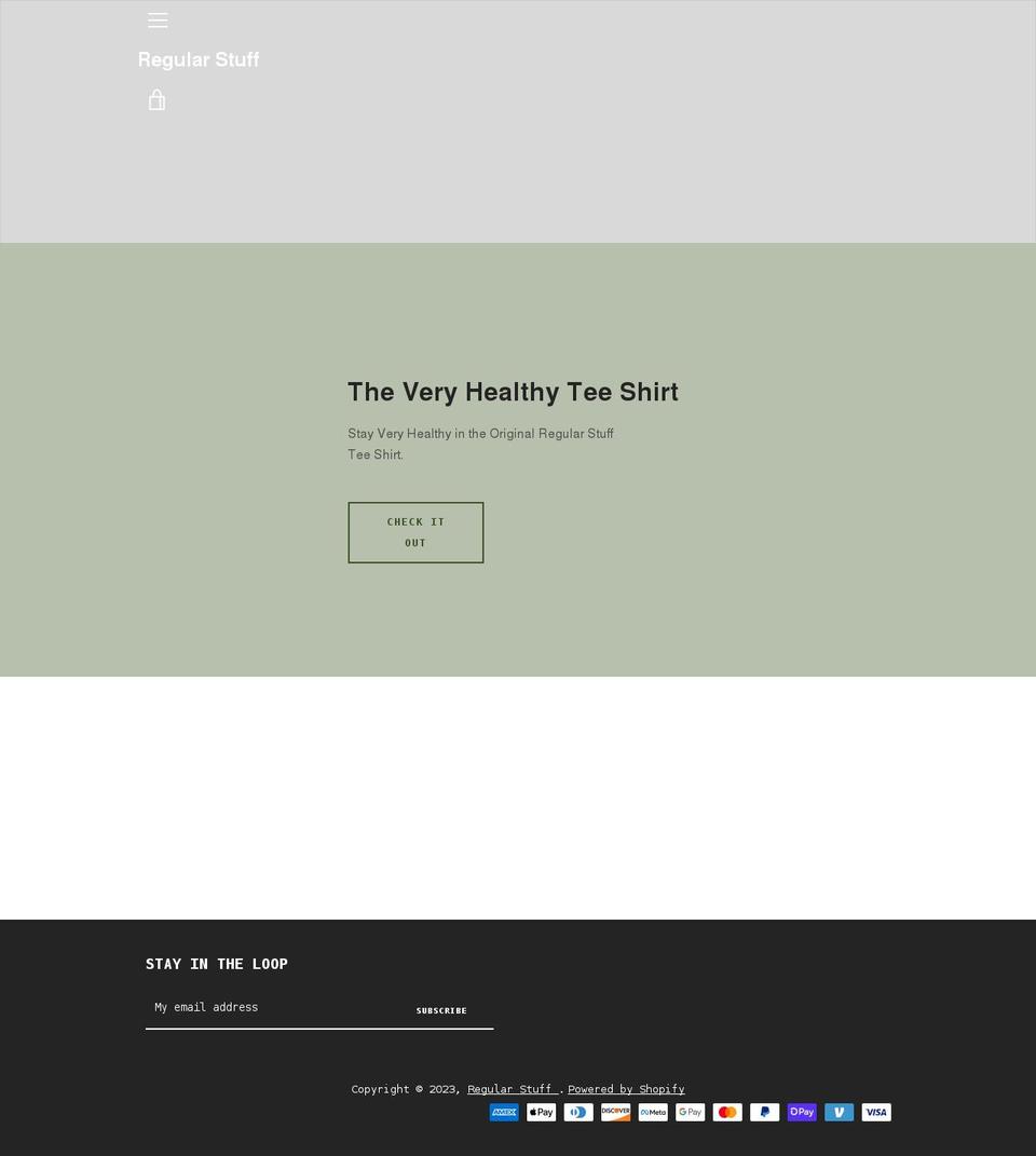 regularstuff.org shopify website screenshot