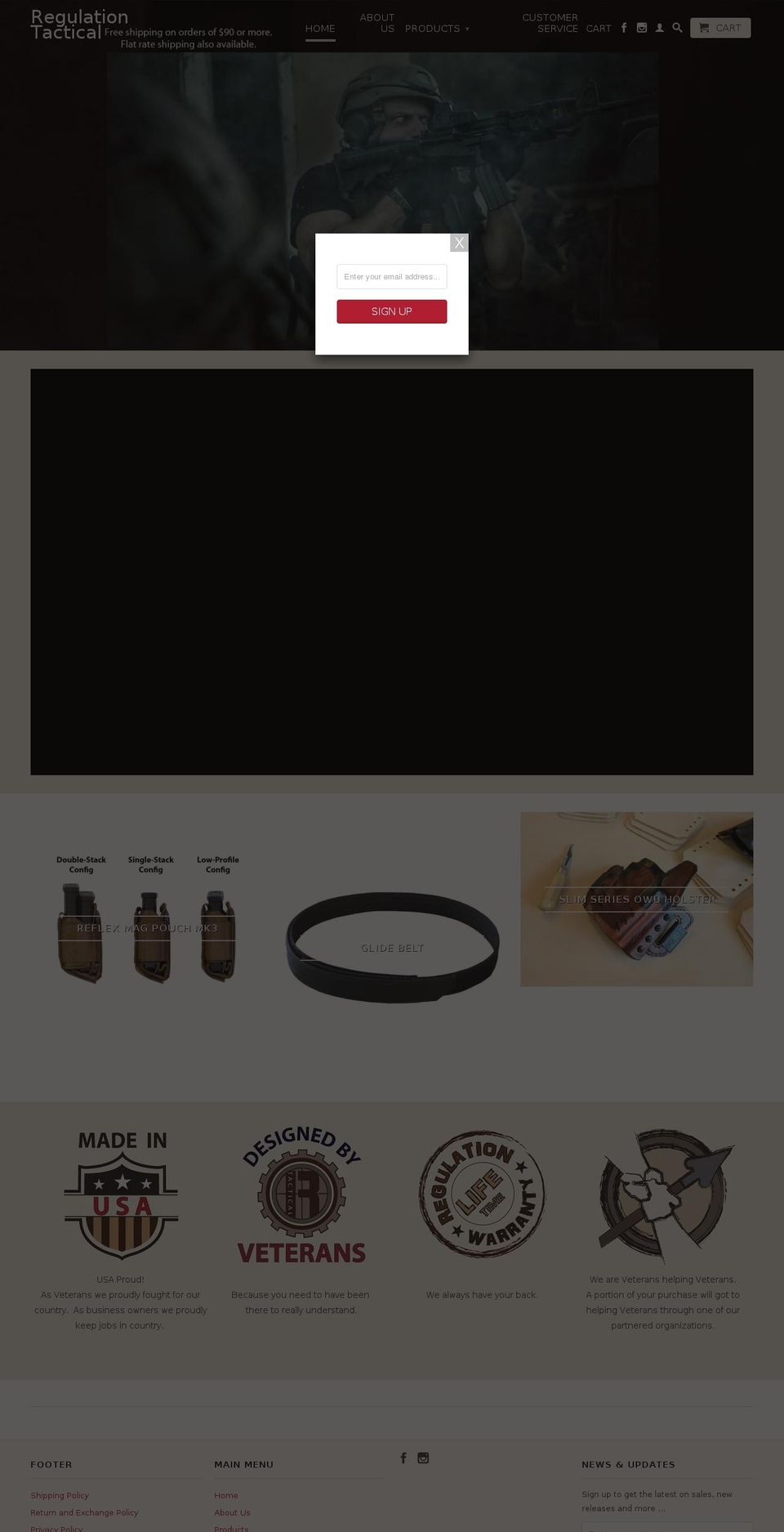 regulationleatherworks.com — Shopify storefront screenshot