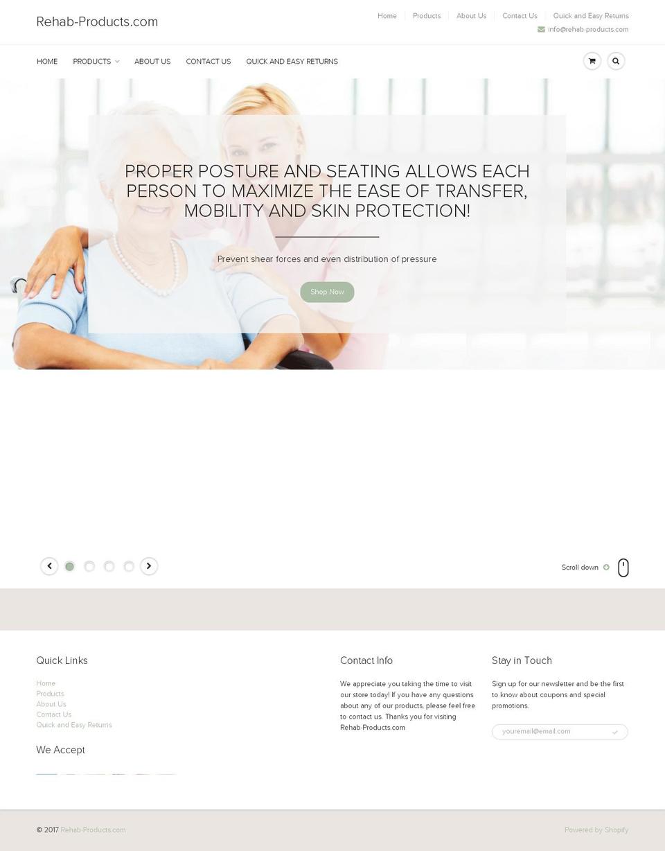 rehab-products.com shopify website screenshot