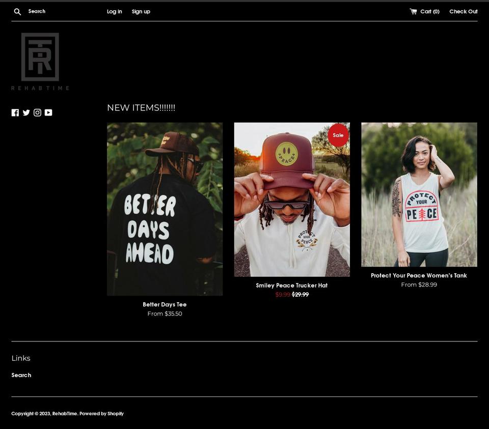 rehabtime.myshopify.com shopify website screenshot
