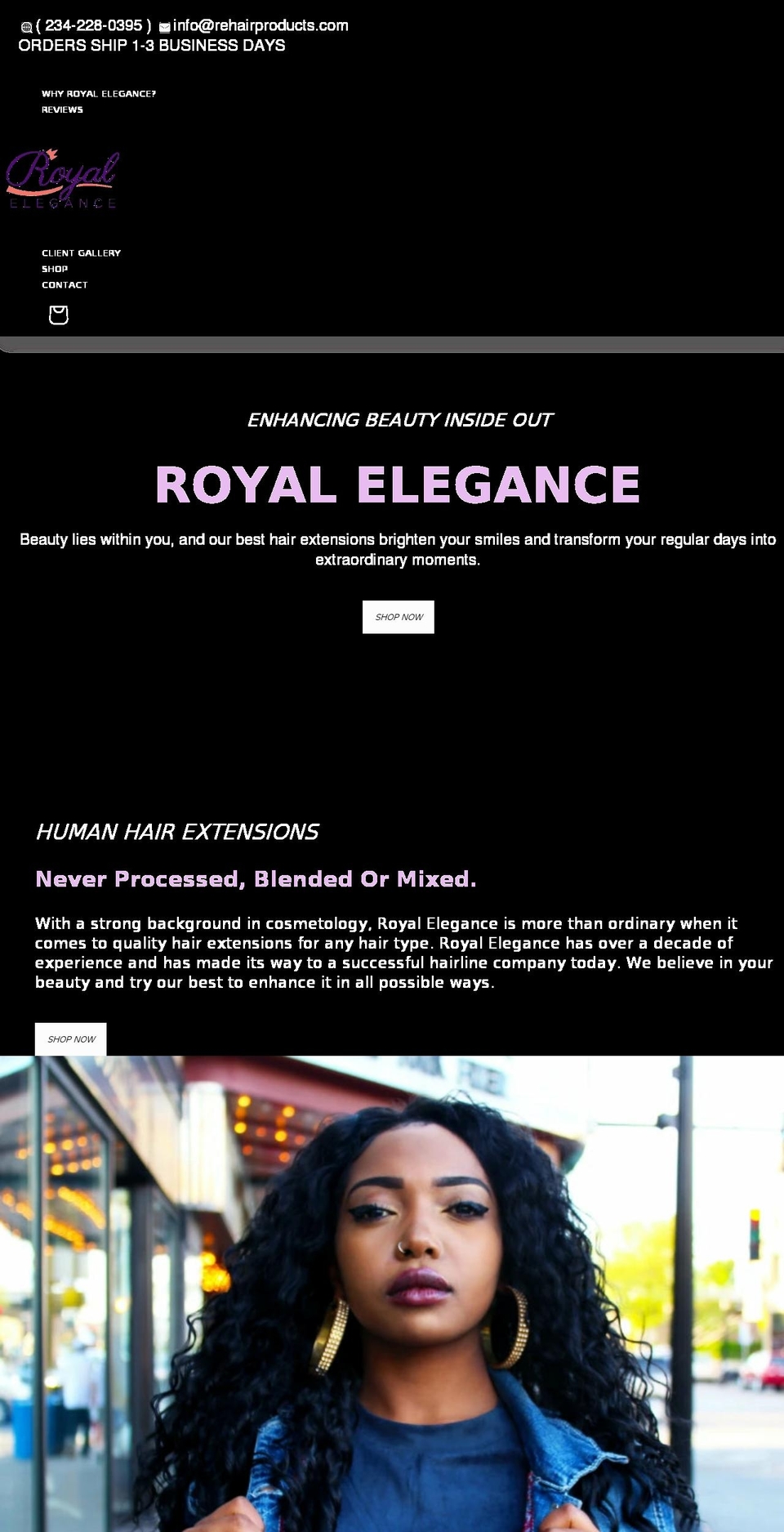 rehairproducts.com shopify website screenshot