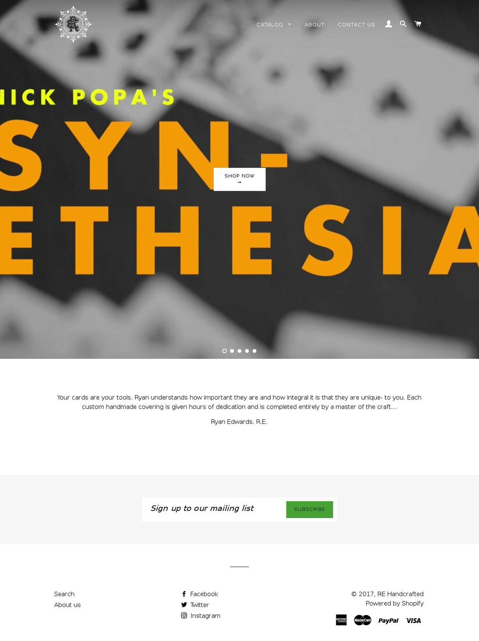 rehandcrafted.com shopify website screenshot