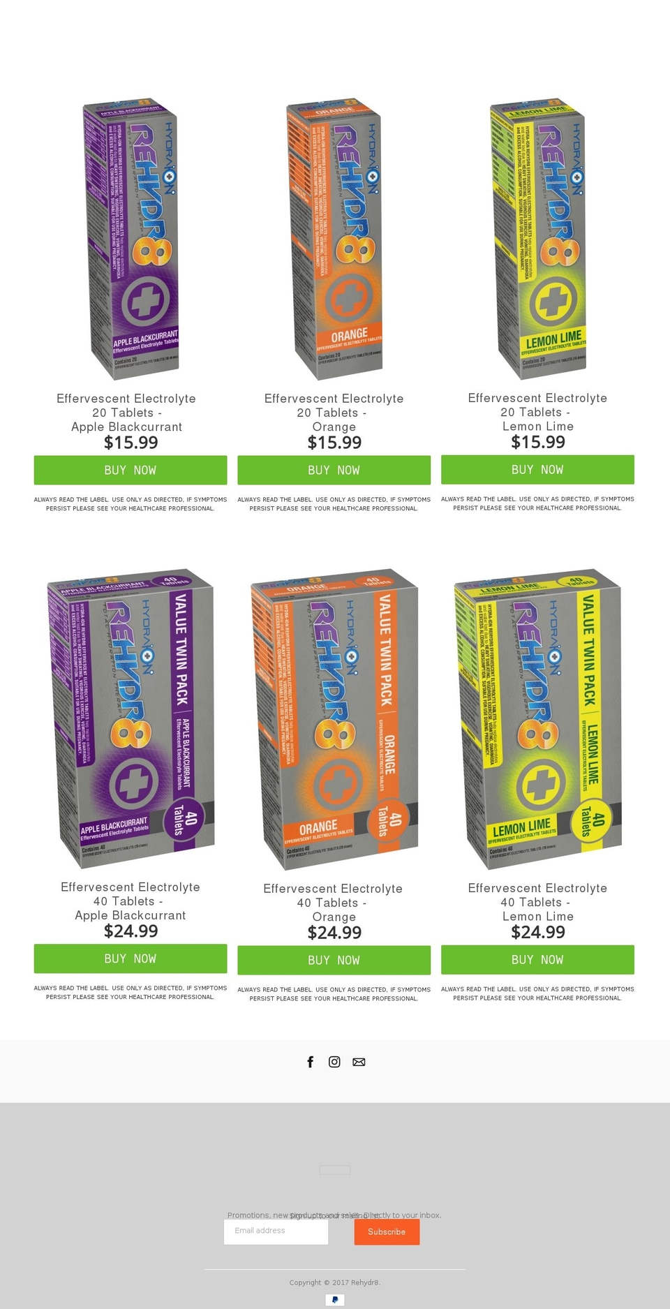 rehydr8.com shopify website screenshot