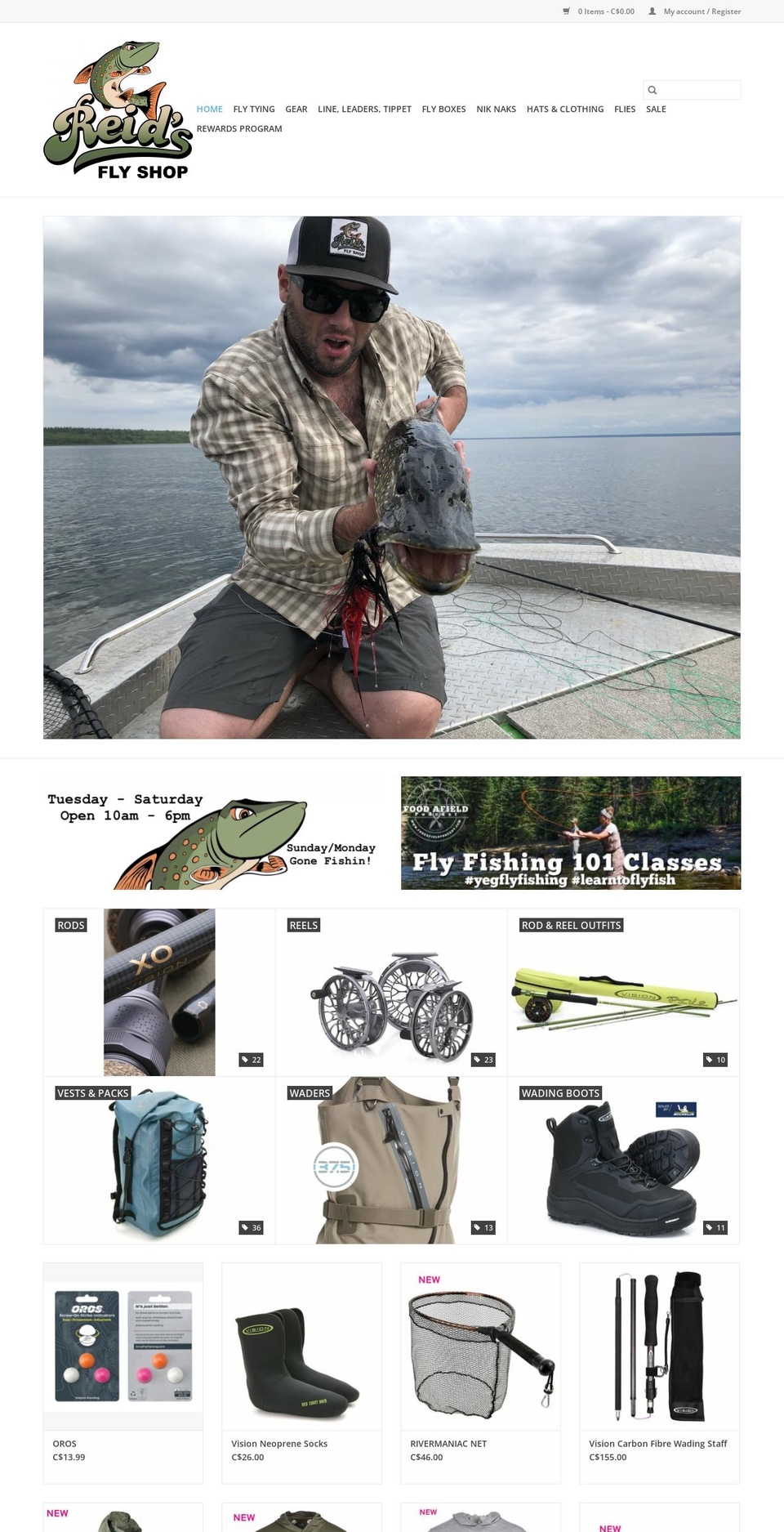 reidsflyshop.com — Shopify storefront screenshot